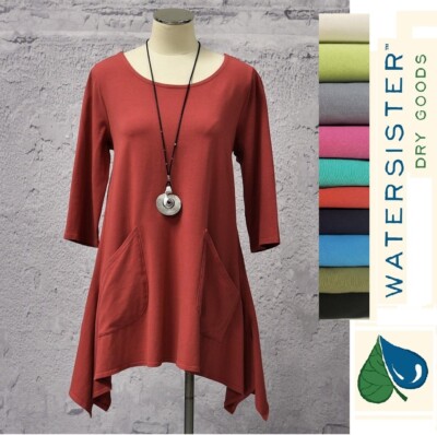 WATERSISTER USA TS01-Prairie Cotton  SIERRA TUNIC  2-Pocket Drip-side Top S-2X