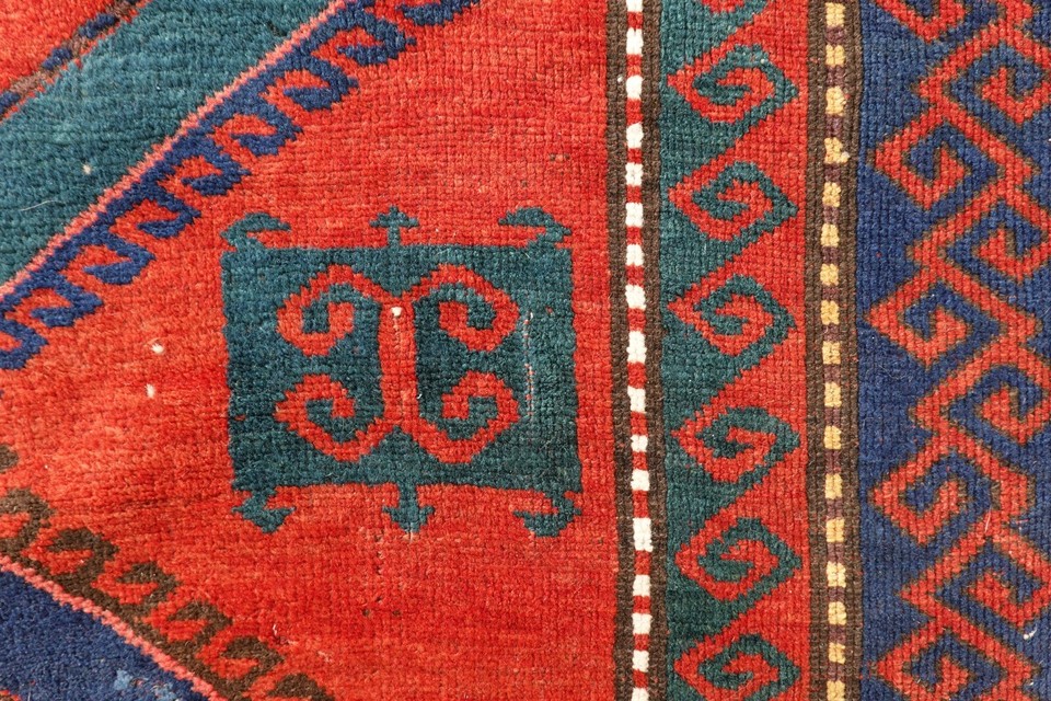 antique tapis caucasien Kazak Karapchof Karachov Caucasian rug abrash