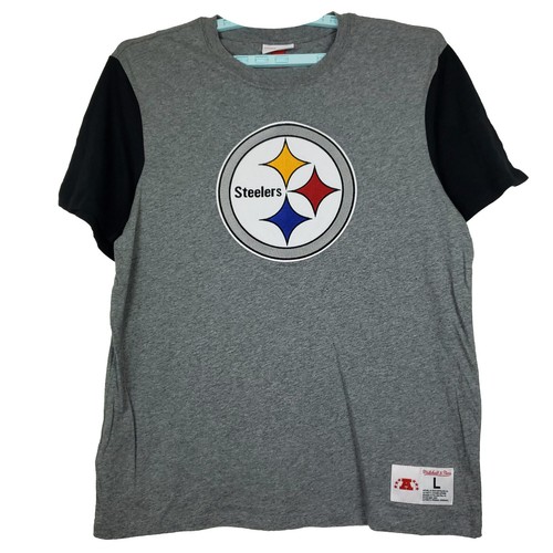 Pittsburgh Steelers Mitchell & Ness NFL L Large Shirt Grau Schwarz Ärmel Neu