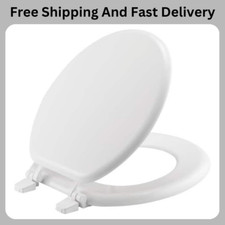 NEW Round Closed Front Enameled Wood Toilet Seat in White Durable  Wood Finish