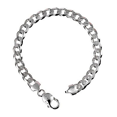 Antique Design 925 Sterling Silver White Curb Bracelet For Antique Design 925 Sterling Silver White Curb Bracelet For