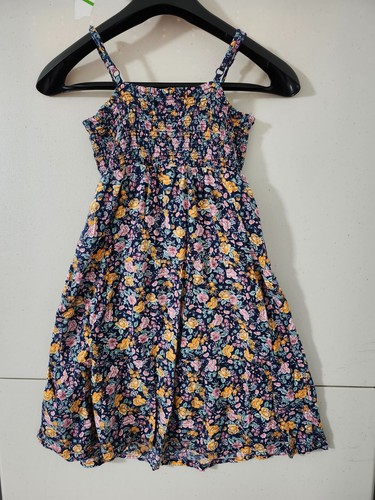 Old Navy Dress Girls L Blu Cami Tank Flare Tier Floral Smock Sleeveless Colorful - Picture 10 of 17