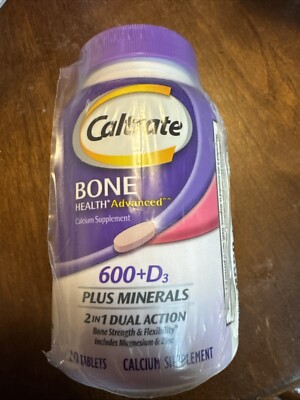 Caltrate 600 Plus D3 Minerals Calcium and Vitamin D Supplement Tablets 120 Count
