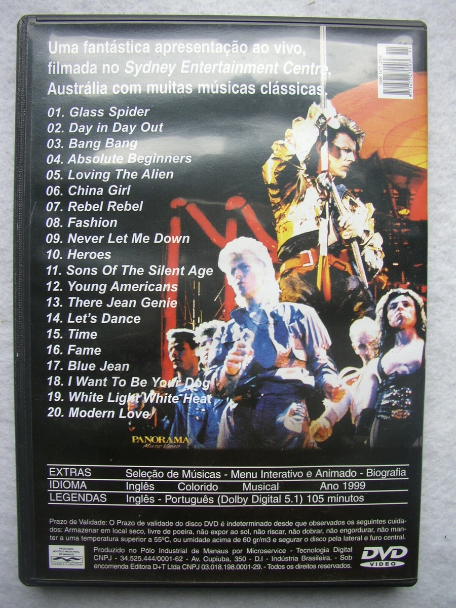 David Bowie, Glass Spider tour DVD, made in Brazil | eBay