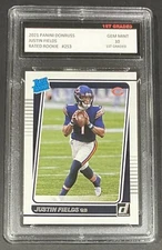 2021 DONRUSS JUSTIN FIELDS 1ST GRADED 10 RATED ROOKIE CARD BEARS #253 RC 🔥