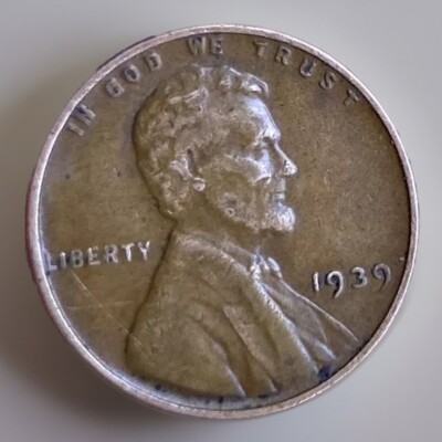 1939 Lincoln Wheat Penny - No mint mark - L And E Errors Strike