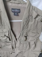 Woolrich Khaki Outdoors Hunting Or Fishing Vest With Pockets Sz Medium
