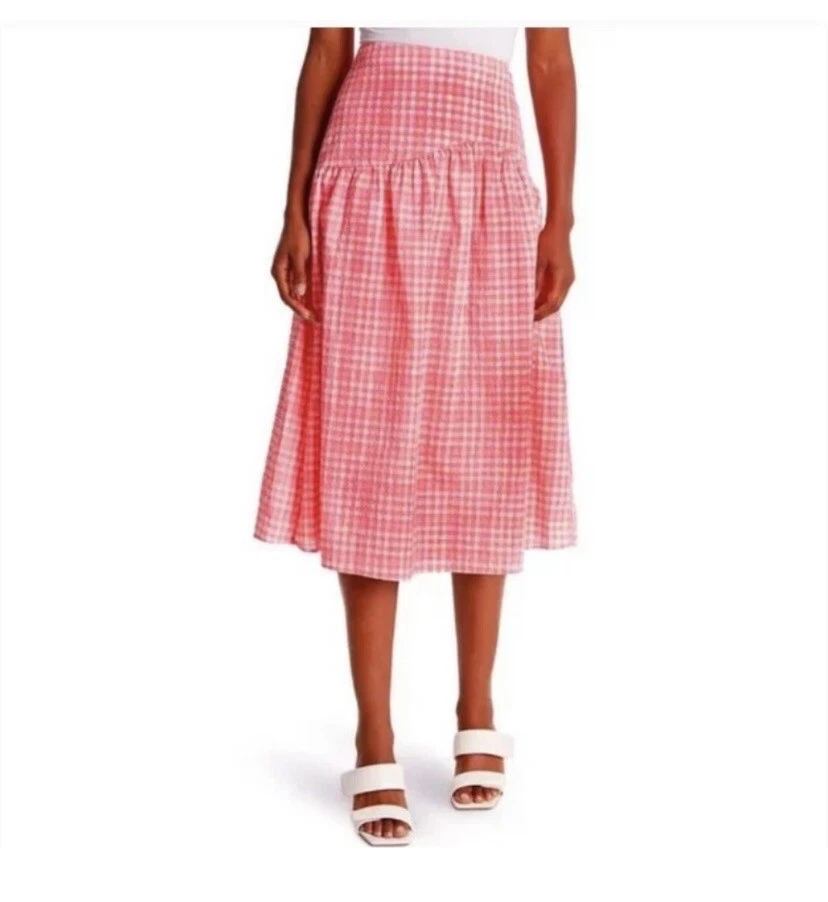 Topshop pink plaid clearance skirt