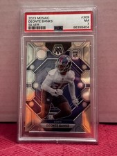 2023 Panini Mosaic Silver  Rookie Deonte Banks #309 New York Giants PSA 7
