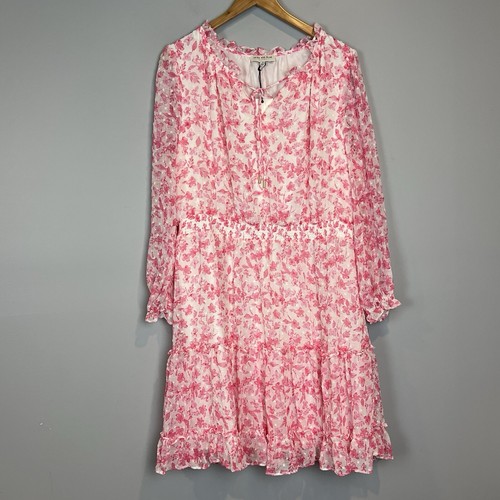 Skies Are Blue Curvy Pink Floral Dress Size 1X NWT Spring Forward Flowy - 第 1/12 張圖片