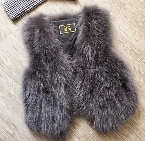 Women's Short Real Fur Autumn Winter Gilet Fox Fur Vest Waistcoats Sleeveless - Picture 16 of 29