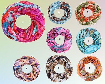 XXL Tuch  Rundschal LOOP Schlauchschal Snood Rundschal Tuch  weich Print Muster