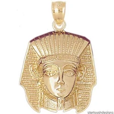New 14k Yellow Gold King Tut Pendant