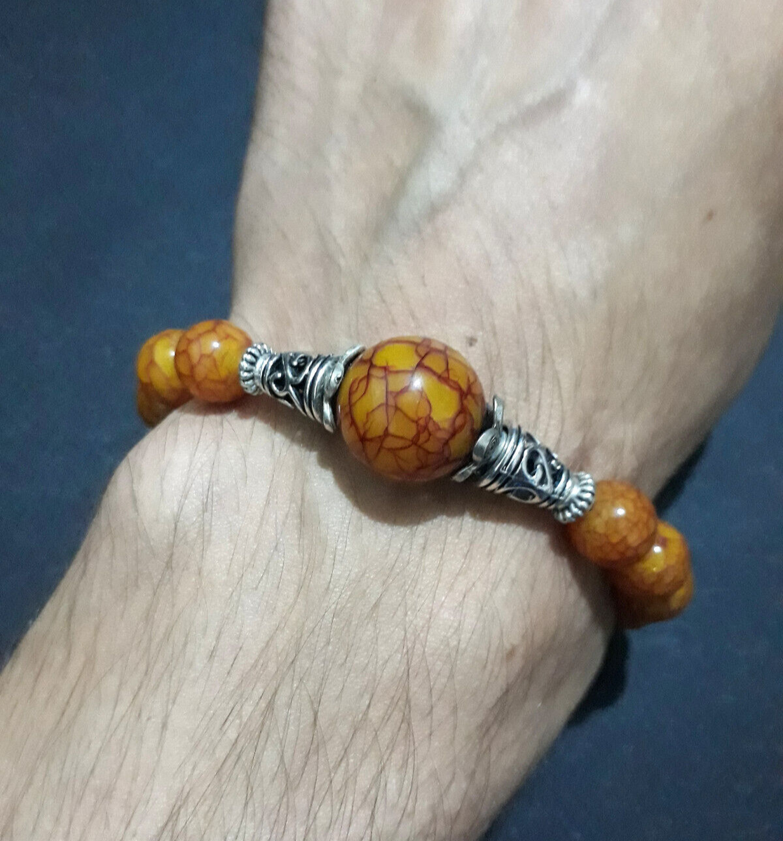 Bracelet plaqué or perle imitation 18 cm