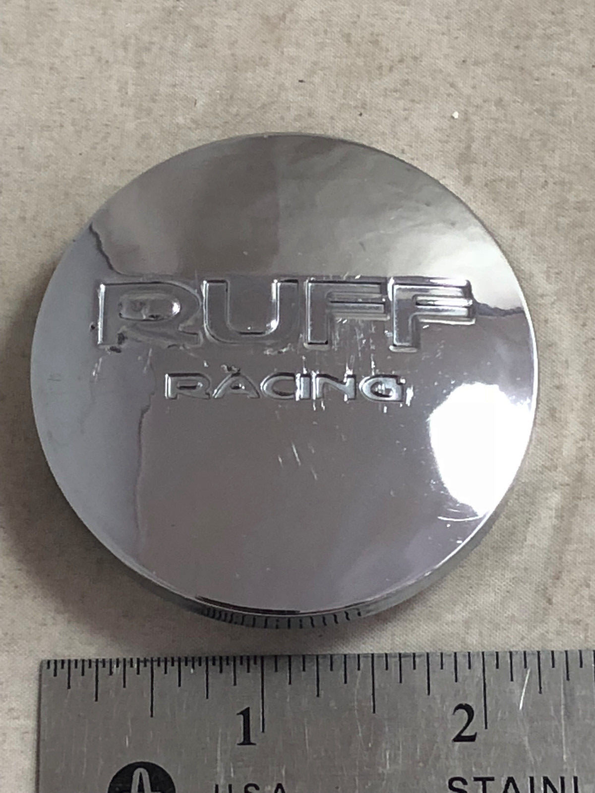 RUFF Racing Custom Wheels Chrome Wheel Rim Hub Cover Center 2-5/16