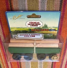 1996 Learning Curve Wooden Thomas Train Henry  s Forest Log Car NEW 