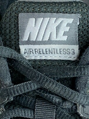 Nike 2013 Air Relentless 3 Mens Size 9 M Black Gray Running 