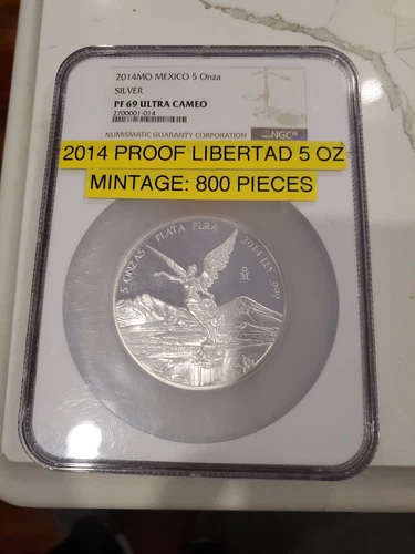 2014 Mexico Silver Libertad 5 Onza NGC PF69 Ultra Cameo