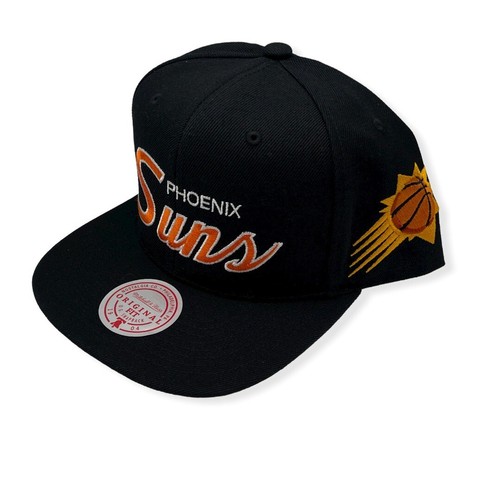 Mitchell & Ness Phoenix Suns Team Script 2.0 Black Adjustable Snapback Hat Cap - Picture 2 of 6