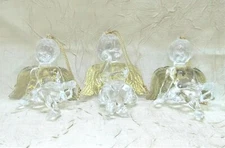 Angels Set Of Three Acrylic Christmas Ornaments Religious Holiday New