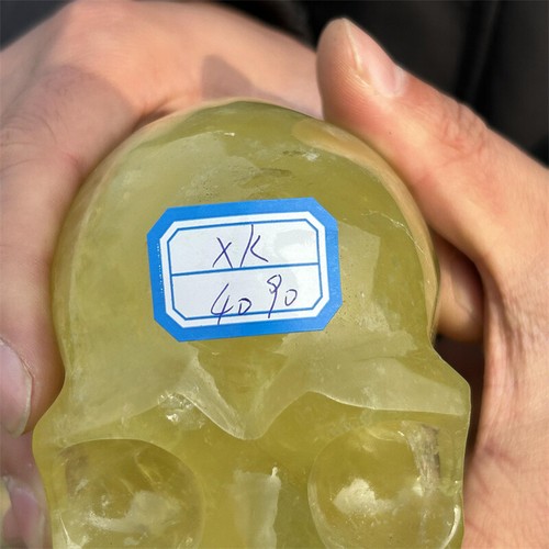 2.53LB Hand Carved Citrine Skull Natural Quartz Crystal Skull Reiki Decor Gift - 第 12/12 張圖片