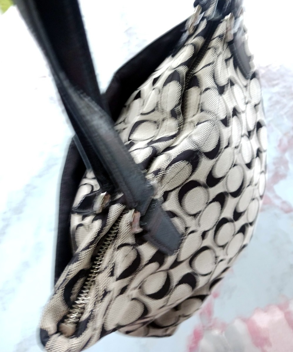 バッグ COACH F28504 Signature Tote Black Gray Coach f28504 tote - Gem