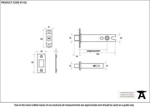 From The Anvil 91102 SSS 5" cerrojo tubular de alta resistencia - Imagen 2 de 2