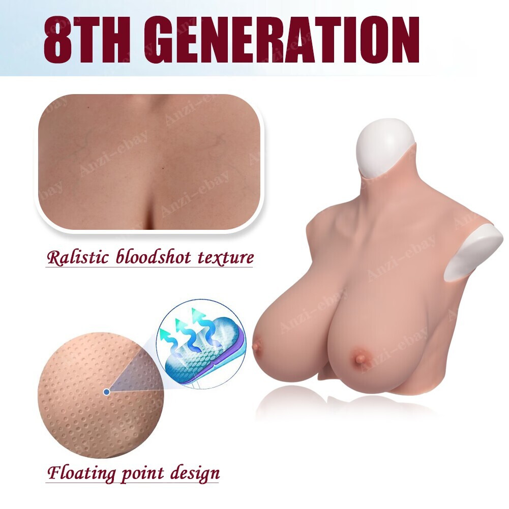 Placas de pecho de silicona realistas inyectadas en sangre para crossdresser taza C-K