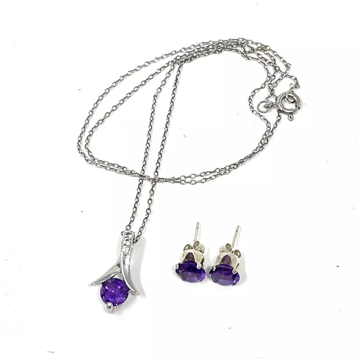 Amethyst necklace shop and earrings