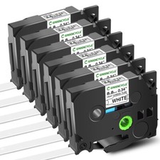 Compatible HSe-221 Heat Shrink Tube Label Tape for Brother PT-E300 PTD700 6Packs