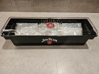 Jim Beam Whiskey Black Garnish Condiment Tray - 6 Compartment - Brand New In Box