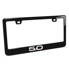 Ford Mustang 5.0 Black Carbon Fiber Look Plastic License Plate Frame Ford Mustang 5.0 Black Carbon Fiber Look Plastic License Plate Frame