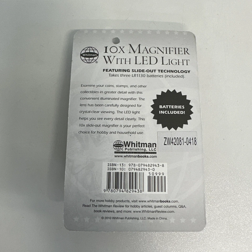 Coin Collector 10X Set Of 2 Magnifiers Pull Out Loupe 23mm Led Best Value Bill F Foto 4 de 4