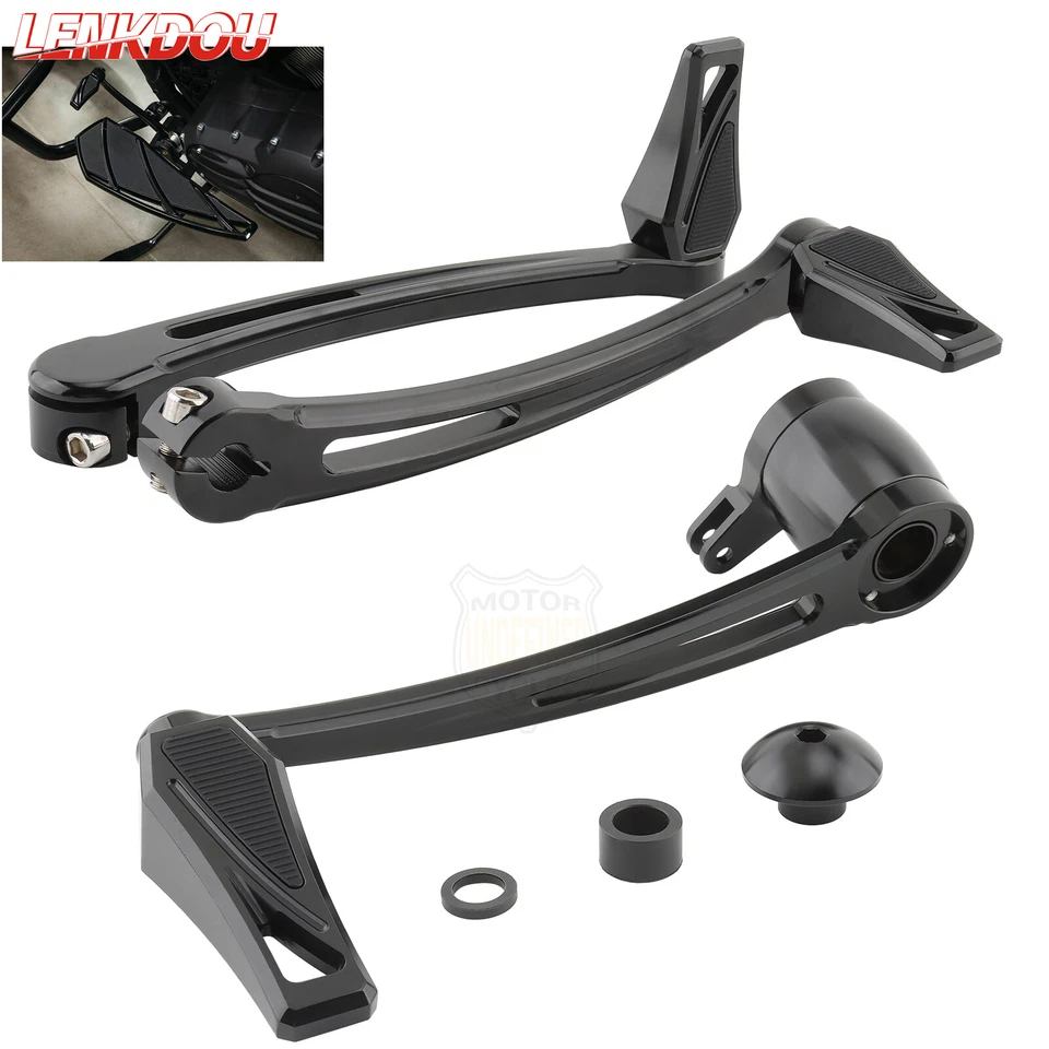 Foot Pegs Floorboards Brake Arm Lever For Harley Touring Road Street Glide 08-13 - Image 4 of 4