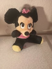 VINTAGE MINNIE MOUSE PLUSH DOLL TOY WALT DISNEY PROD 9.5" SOFT FUR KOREA B40 