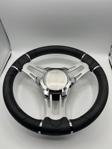 Verona Boat Steering Wheel Brushed Aluminum Spokes KEYED or SPLINED | SunChaser - Picture 13 of 23
