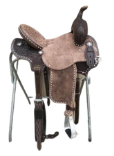 Western Barrel Leather Saddle ,Beautifully Hand Carved With Free Tack Set.