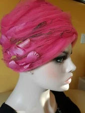 antique vintage hat tulle and flowers wrap / turban1930 Gwenn Pennington NY