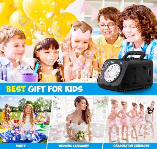 Portable Bubble Machine Automatic Bubble Blower w/ 20000+ Bubbles for Kids Party - Picture 2 of 6
