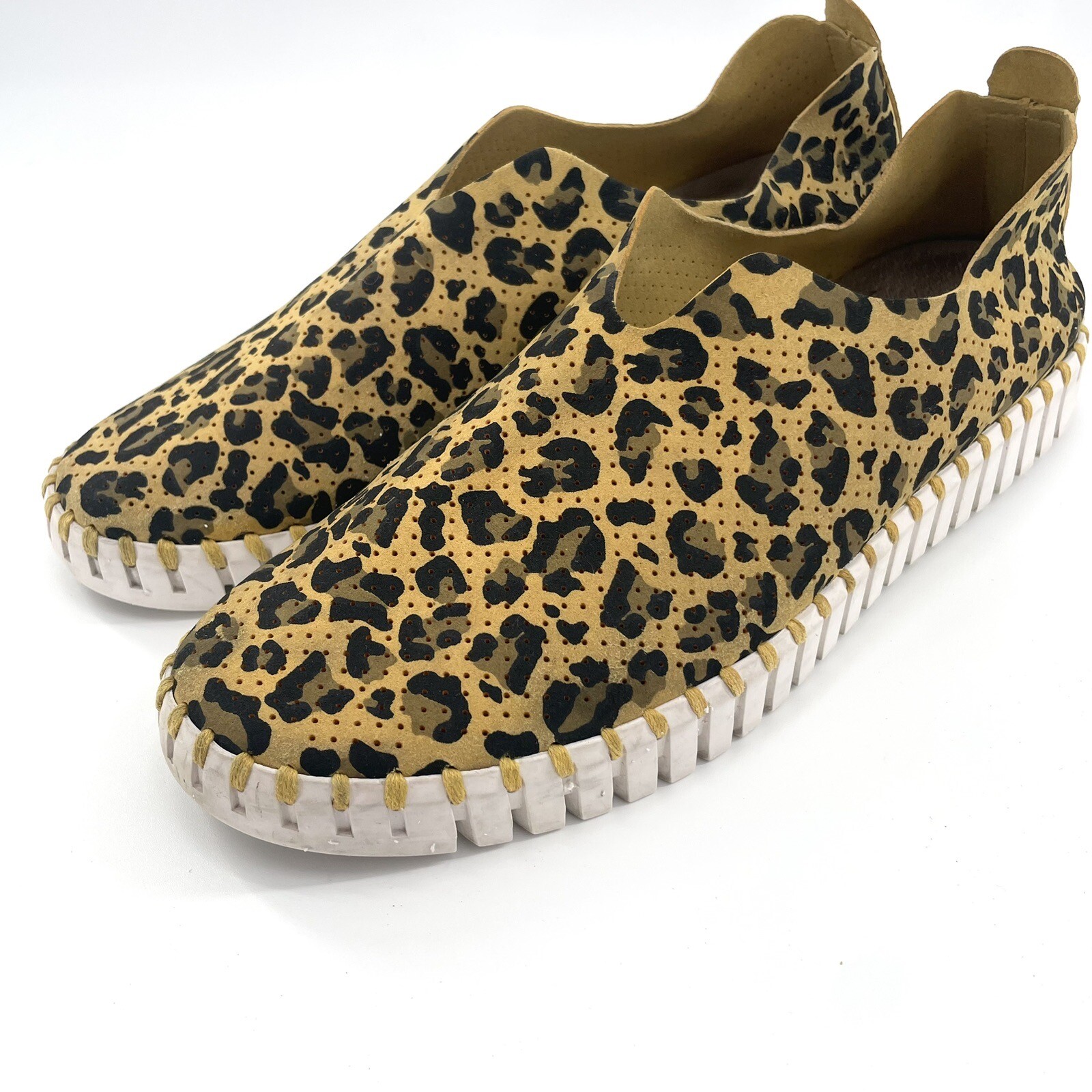 Women's 10 40 Ilse Jacobsen Tulip Leopard Print Perforated