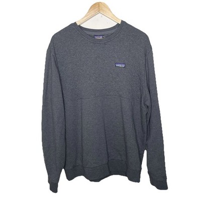 Patagonia Men's Organic Cotton Quilt Crewneck Sweatshirt Pullover Forge Grey L