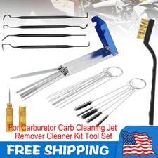 New For Carburetor Carb Cleaning Jet Remover Kit Tool Set 26 Needle 6 Brushes us
