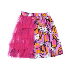 NWT Marni Bubble Print Viscose Satin  Tulle Elasticized Waist Skirt, Sz 12Y