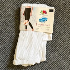 NWT Fruit of the Loom Eversoft Thermal White Soft Waffle Pants Women's Size XS 