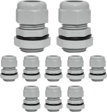 10 Pcs 1/2" NPT Nylon Cable Glands, IP68 Waterproof Adjustable Cord Grip Cable C