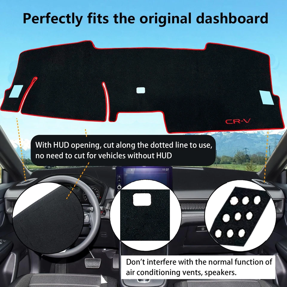 For Honda CR-V Dashboard Cover Dash Mat Carpet Rug Car Pad Protector 2023-2026 - Изображение 2 из 4