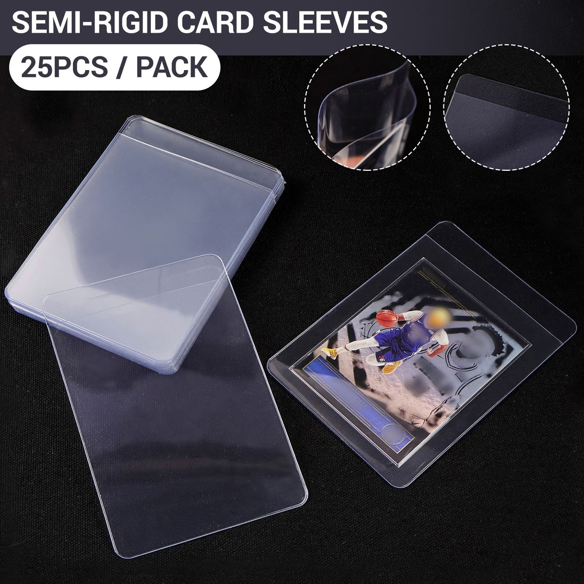 semi rigid card sleeves Ultra PRO Semi-Rigid 1/2" Lip Sleeves 200ct