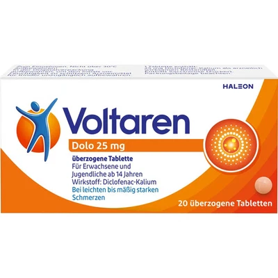 HALEON GERMANY GMBH VOLTAREN Dolo 25 mg überzogene Tabletten 20 St PZN 00927263