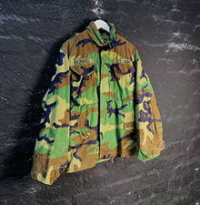 Vintage 1986 US Army M-65 Field Jacket Woodland Camo Small Short Golden Mfg M