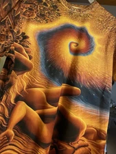 Shirt Large Adult Unisex  Psychedelic W/ Man & Woman Tee Great Colors